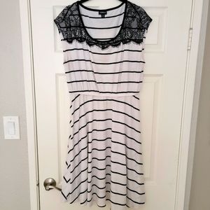 Torrid black and white stripped dress